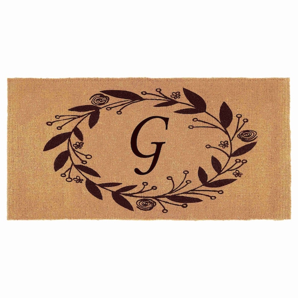 Calloway Mills Monogram Door Mat, Coir, Black, Natural, 36 in W x 72 in L 103363672G - main